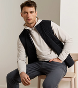Peter Millar Fuse Hybrid Gilet in Black - model front view