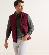 Peter Millar Fuse Hybrid Gilet in Bordeaux - model front view