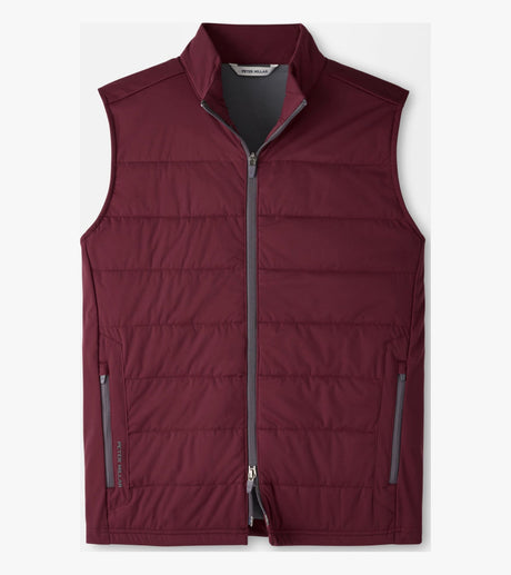 Peter Millar Fuse Hybrid Gilet in Bordeaux - front product view