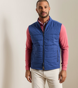 Peter Millar Fuse Hybrid Gilet in Sport Navy - model front view