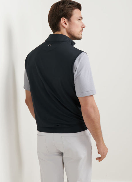 PETER MILLAR Galway Stretch Quarter-Zip Gilet – Men’s Classic Fit – Black
