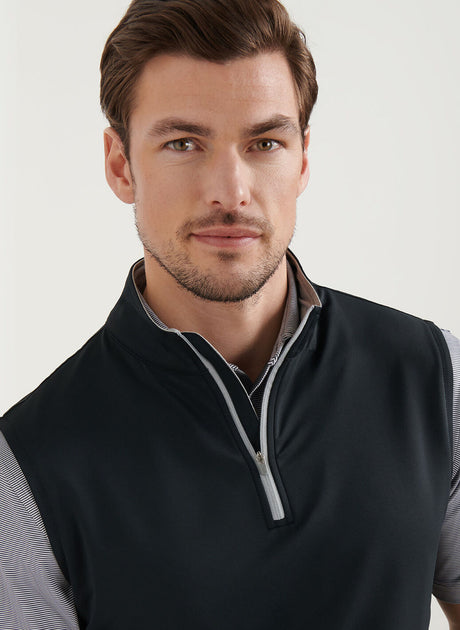 PETER MILLAR Galway Stretch Quarter-Zip Gilet – Men’s Classic Fit – Black