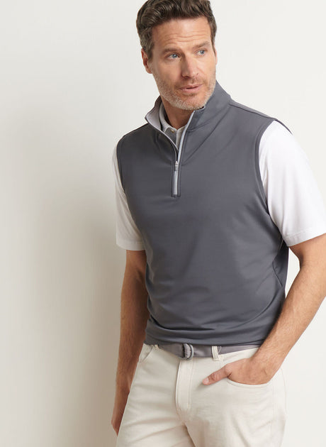 PETER MILLAR Galway Stretch Quarter-Zip Gilet – Men’s Classic Fit – Iron