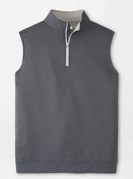 Peter Millar Galway Stretch Quarter-Zip Gilet in Iron - front product view