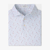 Peter Millar Glassware Performance Jersey Polo in White - flat product view