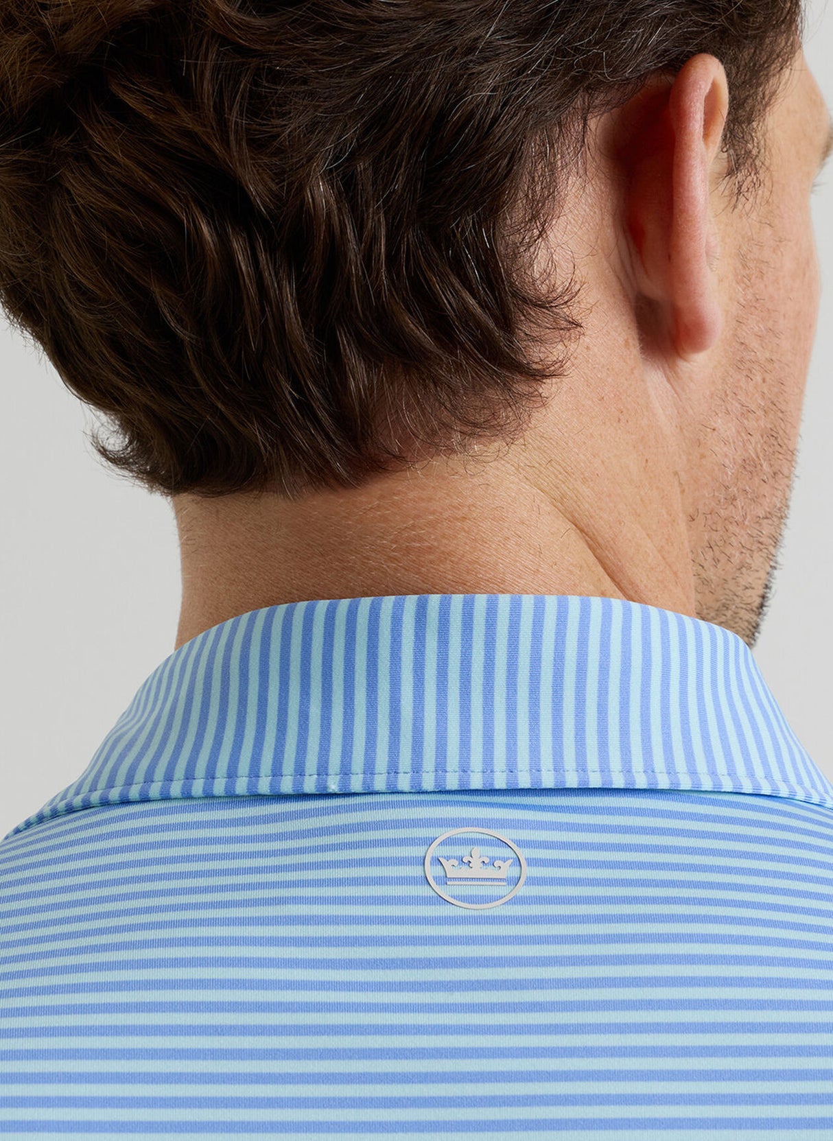 PETER MILLAR Hales Stripe Performance Jersey Polo Shirt – Men’s Classic Fit – Bluebird