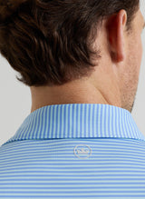 PETER MILLAR Hales Stripe Performance Jersey Polo Shirt – Men’s Classic Fit – Bluebird
