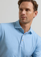 PETER MILLAR Hales Stripe Performance Jersey Polo Shirt – Men’s Classic Fit – Bluebird