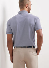 PETER MILLAR Hales Stripe Performance Jersey Polo Shirt – Men’s Classic Fit – Navy