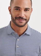 PETER MILLAR Hales Stripe Performance Jersey Polo Shirt – Men’s Classic Fit – Navy