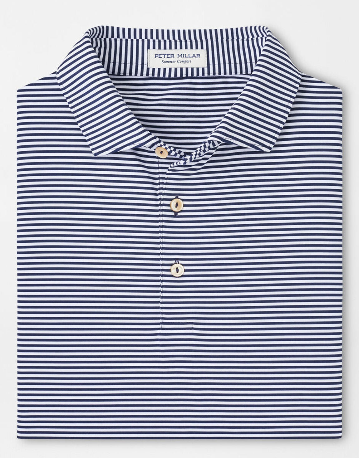 PETER MILLAR Hales Stripe Performance Jersey Polo Shirt – Men’s Classic Fit – Navy