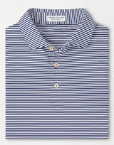 PETER MILLAR Hales Stripe Performance Jersey Polo Shirt – Men’s Classic Fit – Navy