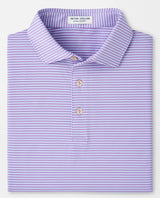 PETER MILLAR Hales Stripe Performance Jersey Polo Shirt – Men’s Classic Fit – Purple Iris