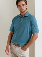 PETER MILLAR Hales Stripe Performance Jersey Polo Shirt – Men’s Classic Fit – Sport Navy