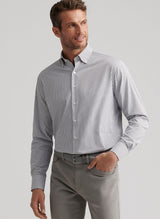 PETER MILLAR Hanford Performance Twill Checked Shirt – Men's Classic Fit – Black