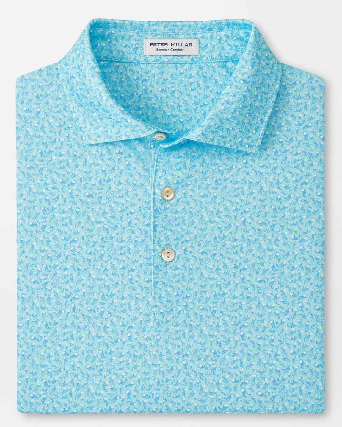 PETER MILLAR Jellyfish Performance Jersey Polo Shirt - Men's Classic Fit - Clearwater