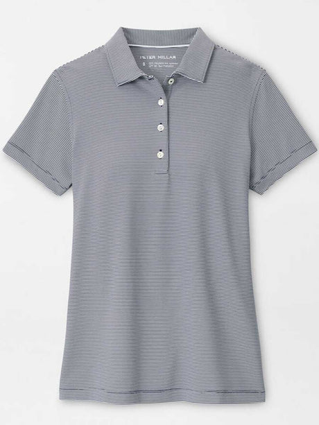 PETER MILLAR Jubilee Short Sleeved Button Polo - Womens - Navy Stripe