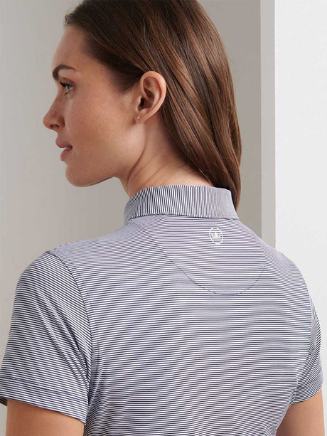 PETER MILLAR Jubilee Short Sleeved Button Polo - Womens - Navy Stripe