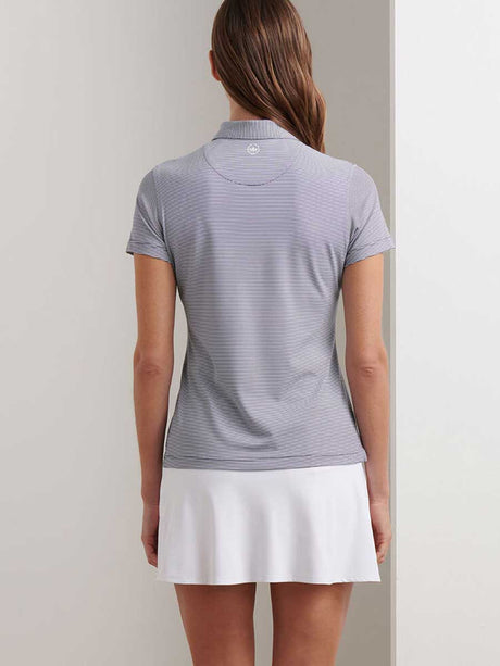 PETER MILLAR Jubilee Short Sleeved Button Polo - Womens - Navy Stripe