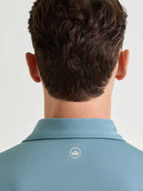PETER MILLAR Jubilee Stripe Performance Jersey Polo Shirt – Men’s Classic Fit – Bali Blue / Fresh Mint