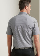 PETER MILLAR Jubilee Stripe Performance Jersey Polo Shirt – Men’s Classic Fit – Black