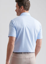 PETER MILLAR Jubilee Stripe Performance Jersey Polo Shirt – Men’s Classic Fit – Cottage Blue