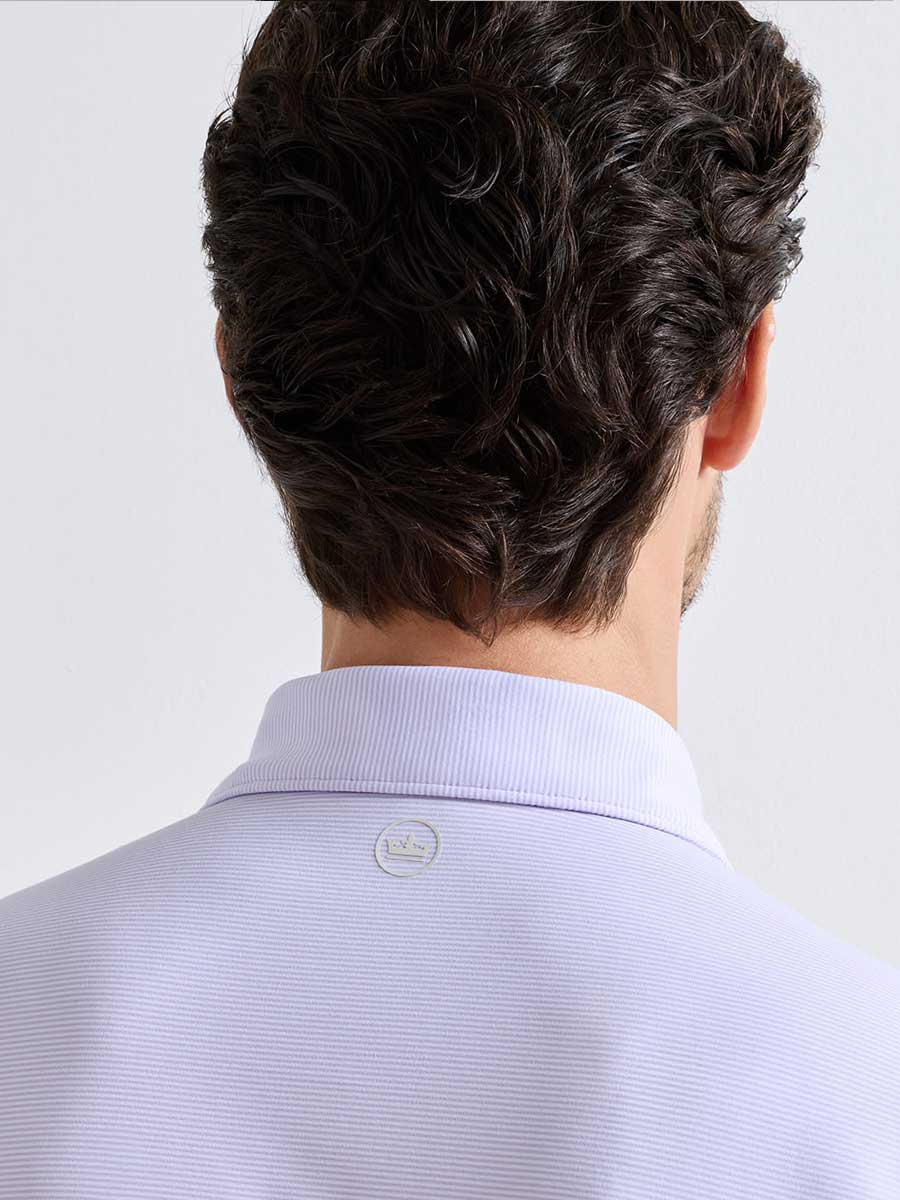 PETER MILLAR Jubilee Stripe Performance Jersey Polo Shirt – Men’s Classic Fit – Garden Violet