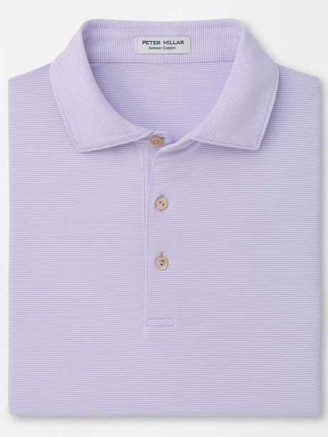 PETER MILLAR Jubilee Stripe Performance Jersey Polo Shirt – Men’s Classic Fit – Garden Violet