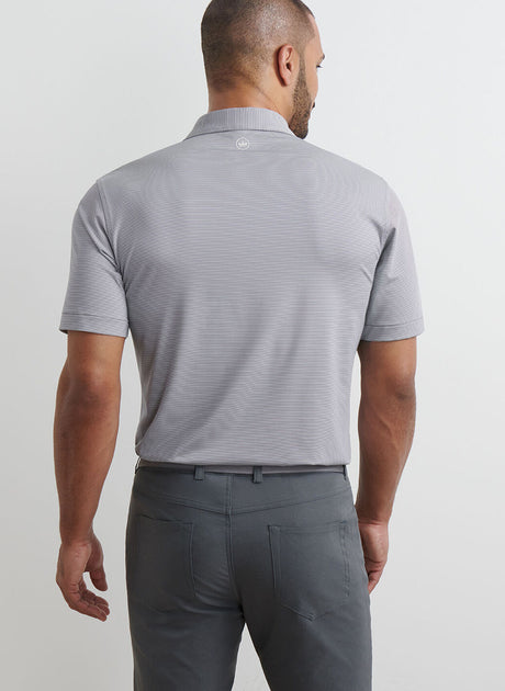 PETER MILLAR Jubilee Stripe Performance Jersey Polo Shirt – Men’s Classic Fit – Iron