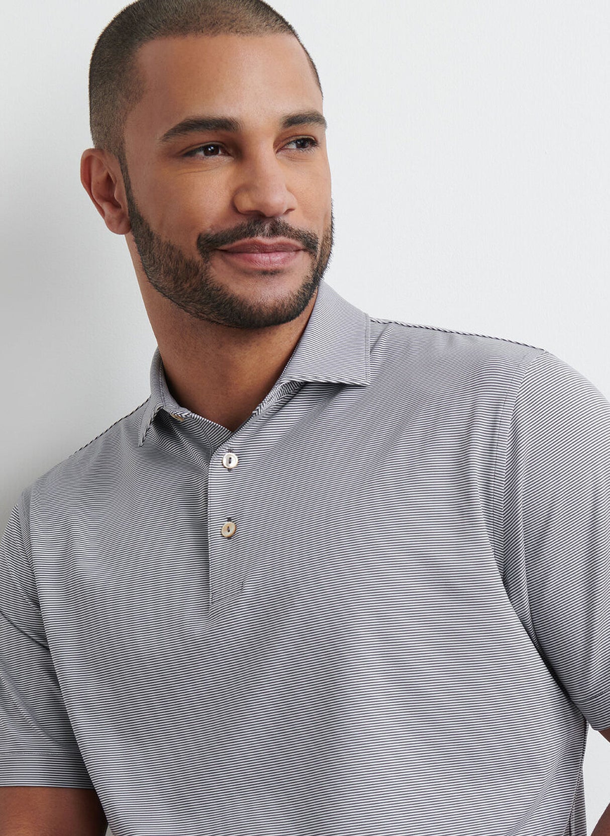 PETER MILLAR Jubilee Stripe Performance Jersey Polo Shirt – Men’s Classic Fit – Iron