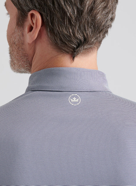 PETER MILLAR Jubilee Stripe Performance Jersey Polo Shirt – Men’s Classic Fit – Navy