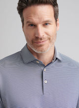 PETER MILLAR Jubilee Stripe Performance Jersey Polo Shirt – Men’s Classic Fit – Navy