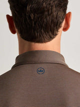PETER MILLAR Jubilee Stripe Performance Jersey Polo Shirt – Men’s Classic Fit – Navy / Dark Amber