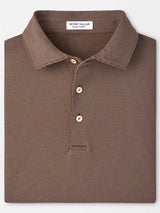 PETER MILLAR Jubilee Stripe Performance Jersey Polo Shirt – Men’s Classic Fit – Navy / Dark Amber