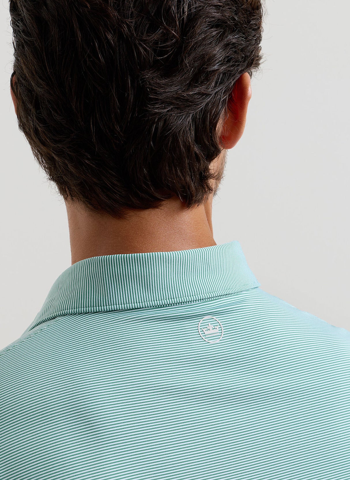 PETER MILLAR Jubilee Stripe Performance Jersey Polo Shirt – Men’s Classic Fit – Snow Pea