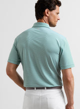 PETER MILLAR Jubilee Stripe Performance Jersey Polo Shirt – Men’s Classic Fit – Snow Pea