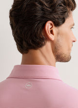 PETER MILLAR Jubilee Stripe Performance Jersey Polo Shirt – Men’s Classic Fit – Chili Red