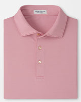 PETER MILLAR Jubilee Stripe Performance Jersey Polo Shirt – Men’s Classic Fit – Chili Red