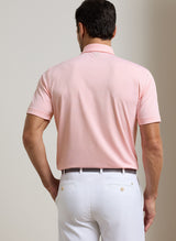 PETER MILLAR Jubilee Stripe Performance Jersey Polo Shirt – Men’s Classic Fit – Summer Apricot