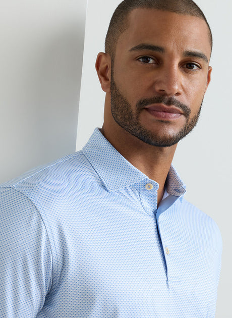 PETER MILLAR Medina Performance Jersey Polo Shirt - Men's Classic Fit - Bluebird