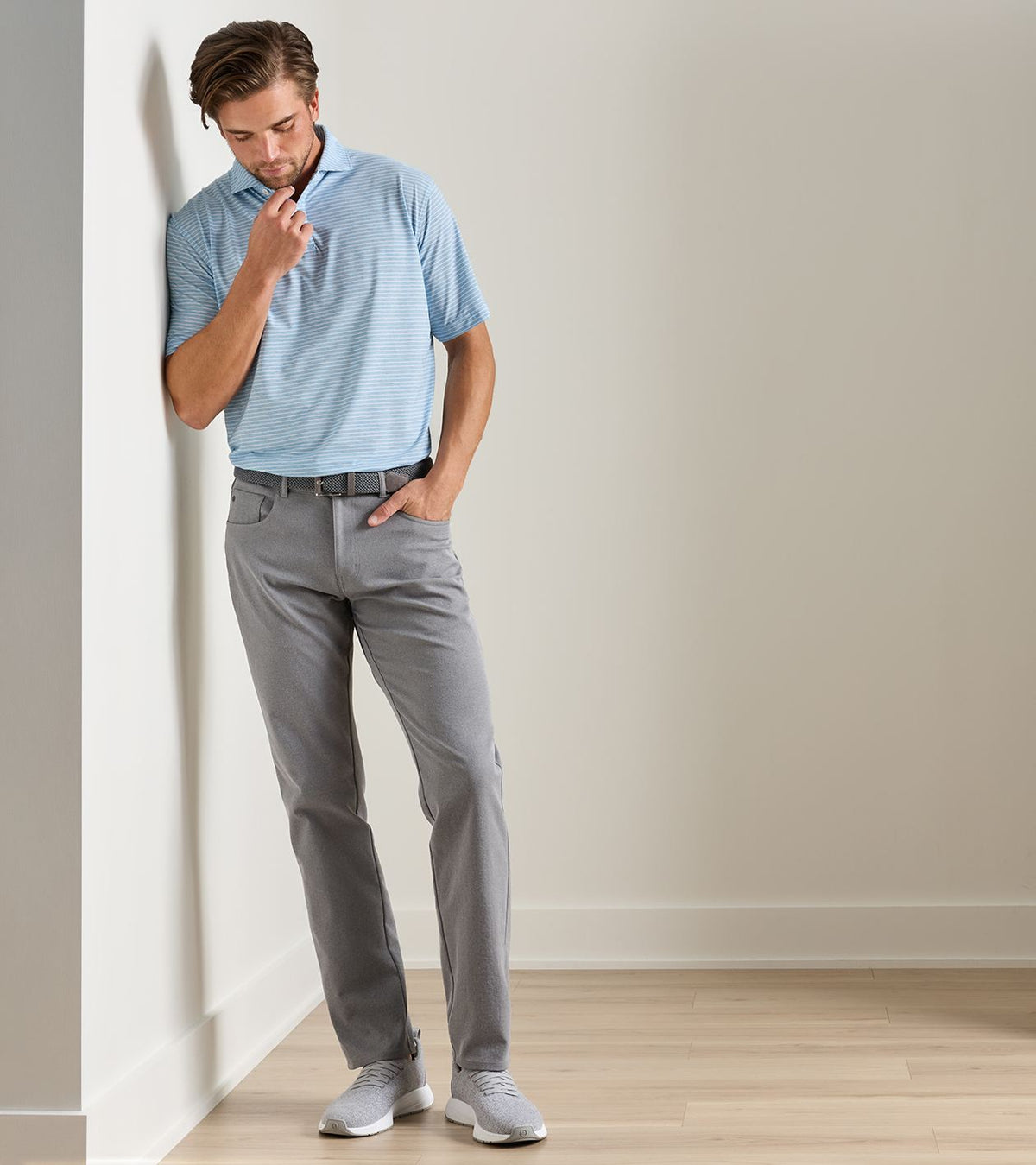 Peter Millar eb66 Melange Performance Five-Pocket Trouser in Smoke - view 2
