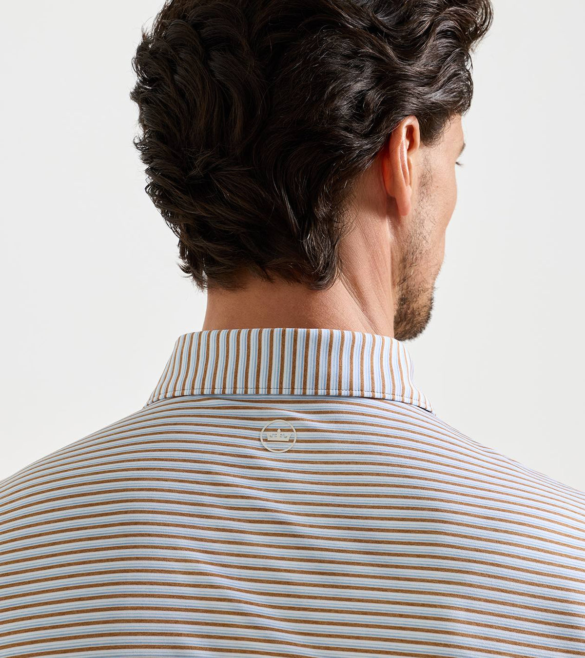 Peter Millar Brooks Performance Jersey Polo in Dark Amber - view 3