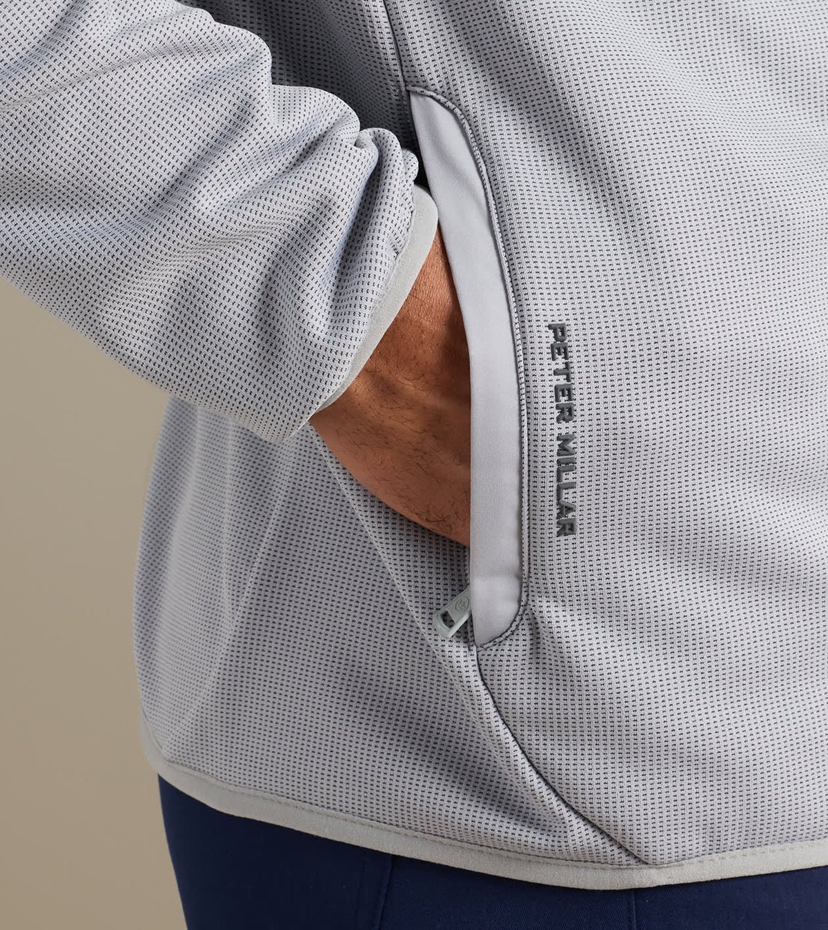 Peter Millar Vail Half-Zip in Gale Grey - view 4