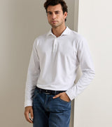 Peter Millar Crown Flex Cotton Long-Sleeve Polo in White - view 2