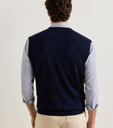 Peter Millar Autumn Crest V-Neck Gilet in Navy - view 3