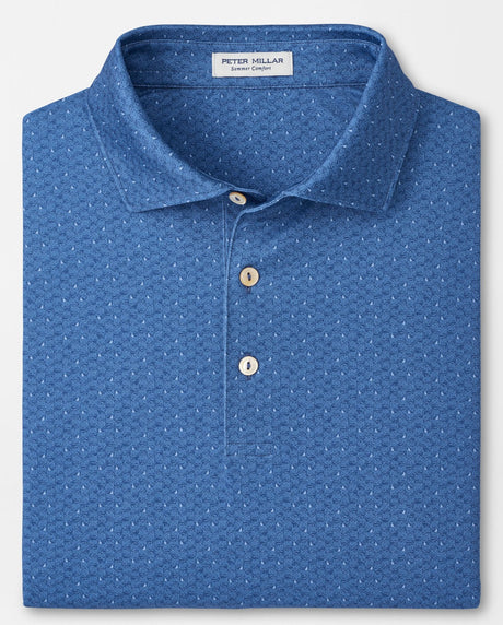 PETER MILLAR Negroni Performance Jersey Polo Shirt - Men's Classic Fit - Windsor Blue