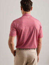 PETER MILLAR Oaks Performance Jersey Polo Shirt - Men's Classic Fit - Red Coral