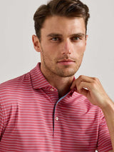 PETER MILLAR Oaks Performance Jersey Polo Shirt - Men's Classic Fit - Red Coral