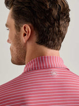 PETER MILLAR Oaks Performance Jersey Polo Shirt - Men's Classic Fit - Red Coral