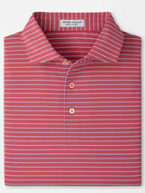 PETER MILLAR Oaks Performance Jersey Polo Shirt - Men's Classic Fit - Red Coral